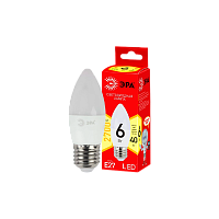 Лампа светодиодная ЭРА B35 E27 6W 2700К 220-240V свеча Eco (1/10/100)