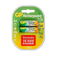 Аккумулятор бытовой GP HR6 AA BL2 NI-MH Smart Energy 1000mAh в пластиковой упаковке (2/20/200)