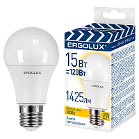 Лампа светодиодная Ergolux A60 E27 15W 3000К 180-240V груша ЛОН ПРОМО (1/100)