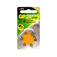 Батарейка GP ZA10 BL6 Zinc Air 1.45V (6/60/300/3000)