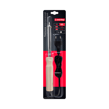 Паяльник электрический Smartbuy Tools 60 Вт, с дерев. рукояткой, длина шнура 1.1 м
