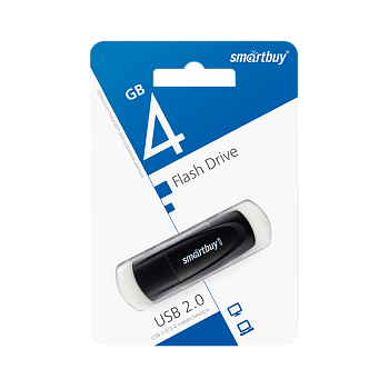 Флеш-накопитель Smartbuy Scout 4GB USB2.0 пластик черный 