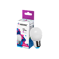 Лампа светодиодная Космос GL45 E27 12W 3000К 174-265V шар матовая (1/10/80)