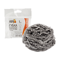 Губка для посуды Рыжий кот "Спираль" 70х70х30мм металлическая (1/50)