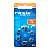 Батарейка Renata ZA13 BL6 Zinc Air 1.45V (Новая упаковка) (6/60/600/6000)