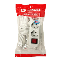 Удлинитель MRM-Power M-318 3р.С/З 10A 5.0м белый (1/36)