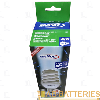 Лампа энергосберегающая Космос SPC E27 25W 4200К 220V спираль