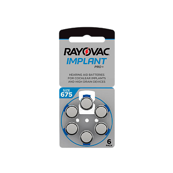 Батарейка Rayovac IMPLANT PRO+ ZA675 BL6 Zinc Air 1.45V (6/60/600)
