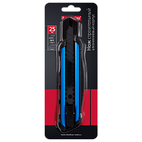 Нож строительный Smartbuy 25мм выдвижной обрезиненная рукоять черный голубой