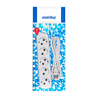 Удлинитель Smartbuy 5р.Б/З 10A 3.0м ПВС 2x1мм² белый