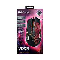Мышь проводная Defender GM-640L Venom игровая USB черный (1/40) 