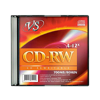 Диск CD-RW VS 700MB 4-12x 5шт. SlimCase (5/200)