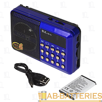 Радиоприемник Shanfa H044U пластик microSD USB/Jack3.5 синий (1/40) 