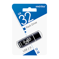 Флеш-накопитель Smartbuy Glossy 32GB USB2.0 пластик черный 