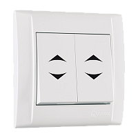 Выключатель Makel Defne 2-клав.10A пластик проходной белый 42001026 (1/12)