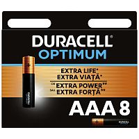Батарейка Duracell Optimum LR03 AAA BL8 Alkaline 1.5V (8/64) 