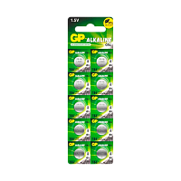 Батарейка GP G12/LR1142/LR43/386A/186 BL10 Alkaline 1.5V отрывные (10/250/5000) 