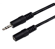 Кабель AUX Perfeo Jack 3.5mm (m)-Jack 3.5mm (f) 2м черный