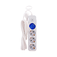 Удлинитель Старт S 4р.Б/З 10A 3.0м с выкл. IP20 белый (1/20)