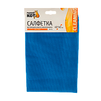 Салфетка Рыжий кот CM-05 40х40см микрофибра для стекла синий (1/10/100)