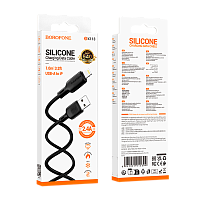 Кабель Borofone BX113 USB (m)-Lightning (m) 1м 2.4A силикон черный (1/360)