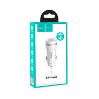 Автомобильное З/У HOCO Z27 2USB 2.4A с кабелем Type-C белый (1/10/100)