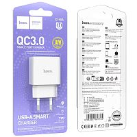 Сетевое З/У HOCO C140A 1USB 3.0A 18W QC3.0 белый (1/36/216)