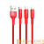 Кабель HOCO X26 USB (m)-2хType-C/Lightning/microUSB (m) 1.0м 2.0A нейлон красный (1/30/300)