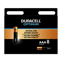 Батарейка Duracell Optimum LR03 AAA BL8 Alkaline 1.5V (8/64)