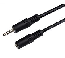 Кабель AUX Perfeo Jack 3.5mm (m)-Jack 3.5mm (f) 5м черный (1/25) 