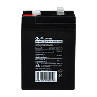 Аккумулятор свинцово-кислотный GoPower LA-660 6V 6Ah клеммы T1/ F1 (1/20)