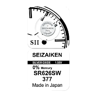 Батарейка SEIZAIKEN 377 (SR626SW) Silver Oxide 1.55V (1/10/100/1000)