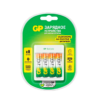 З/У для аккумуляторов GP E411/210AAHCCS-2CR1 AA/AAA Ni-MH 4 слота +4AA 2100mAh (1/5/10)