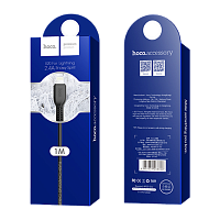 Кабель HOCO X20 USB (m)-Lightning (m) 1м 2.4A ПВХ черный (1/30/300)