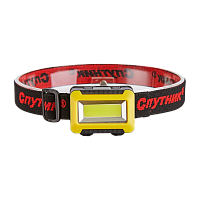 Фонарь налобный Спутник FH125 3W LED от батареек 3 режима черный желтый (1/20)