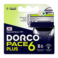 Сменные кассеты DORCO PACE6 Plus 6 лезвий 4шт. (цена за 1 шт) (4/96)