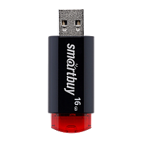 Флеш-накопитель Smartbuy Click 16GB USB2.0 пластик черный красный