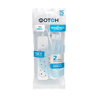 Удлинитель Фотон 16-23ЕS 3р.С/З 16A 2.0м с выкл. ПВС 3x1мм² белый (1/20)