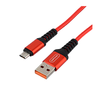 Кабель GoPower GP02M USB (m)-microUSB (m) 1.0м 2.4A нейлон красный (1/200/800)