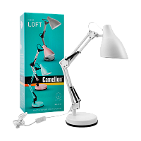 Светильник настольный Camelion KD-331 40W 230V E27 на основании белый (1/6)