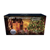 Гирлянда Старт НГ 250LED 5.0м нить 8 режимов белый (1/25/100)