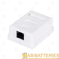 Розетка Atcom 1 порт накладная (UTP, RJ45, Кат.6, белая)
