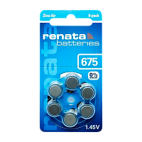 Батарейка Renata ZA675 BL6 Zinc Air 1.45V (6/60/300/3000)