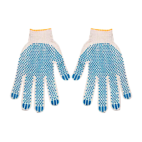 Перчатки Рыжий кот ХБ 1 пара белый синий (1/10/400)