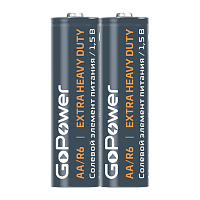 Батарейка GoPower R6 AA Shrink 2 Heavy Duty 1.5V (2/60/1200)