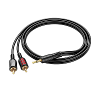 Кабель AUX Borofone BL11 Jack 3.5mm (m)-2xRCA (m) 1.5м ПВХ черный (1/63/252) 