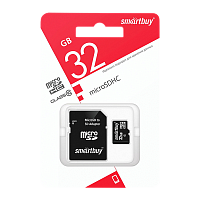 Карта памяти microSD Smartbuy 32GB Class10 10 МБ/сек с адаптером