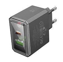 Сетевое З/У Borofone BAS32A 1USB+1Type-C 3.0A 30W PD,QC черный 
