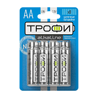 Батарейка Трофи LR6 AA BL8 Alkaline 1.5V (8/80/640/15360) 