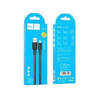 Кабель HOCO X69 USB (m)-Lightning (m) 1м 2.4A нейлон белый черный (1/33/330)